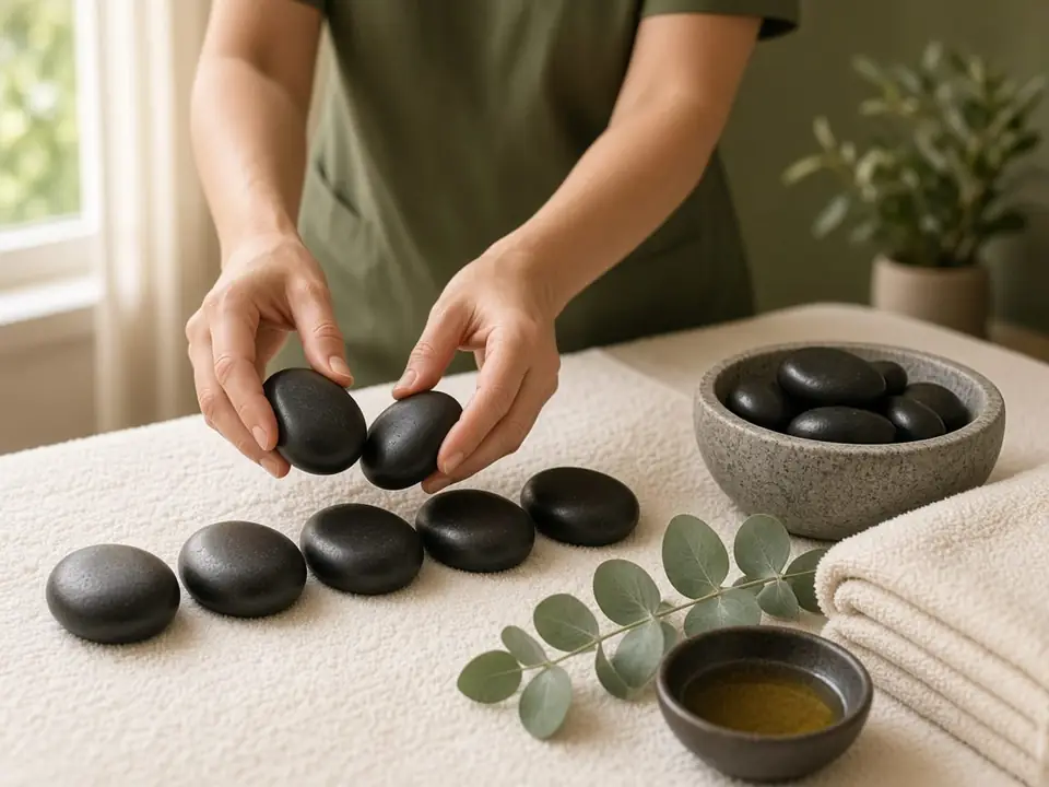 Tratamiento Masaje relajante con piedras en Luz Spa